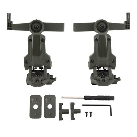 Multi-vinkel Rotasjons Hjelm Skinne Adapter Hodetelefonfeste Grønn