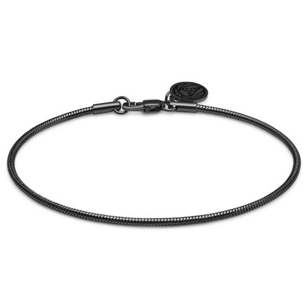 Essentials | 2 mm Gunmetal Black Snake Chain Bracelet for Men - Steel bracelets