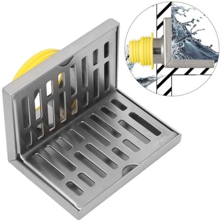 Kulma lattiakaivo, L-muotoiset pinnat, ruostumaton, korroosionkestävä, muotoiltu, sivulattia viemäri 2,3 tuuman putkille