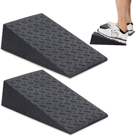 2 stk. Skråplater for knebøyhøydemarkører, sklisikre knebøy-kiler for hælløftknebøy