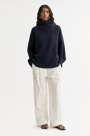 Soft Goat - Boyfriend Turtleneck - Women cashmere sweater - XS - Navy