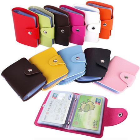 Kortplatser Läder Kreditkortshållarecase Plånbokskort