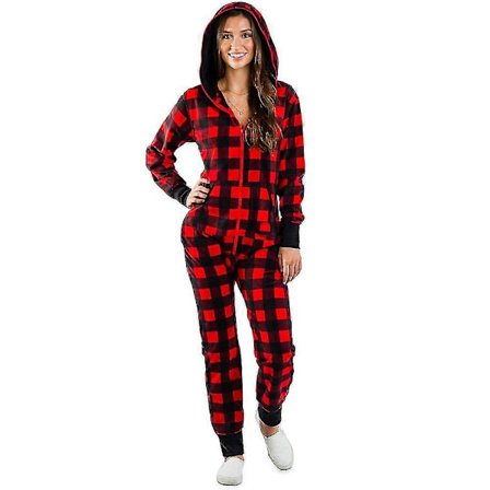 Julpyjamas för kvinnor med huva - En-dels jumpsuit - Pyjamas - Jul