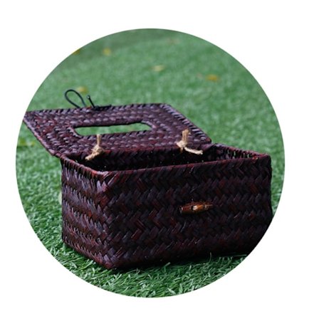 18cm*16cm*12cm, Brun, Rotting Vävnadslåda Rektangulär Papperslåda De