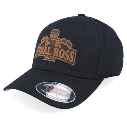 Iconic - Zwart flexfit Cap - Ibiza Final Boss Engraved Black Flexfit @ Hatstore