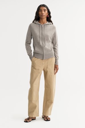 Soft Goat - Zip hoodie - Cashmere hoodie - XS - Greige