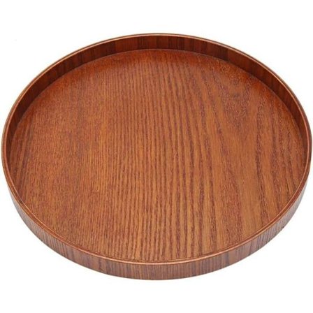 (Brun) Rundt trebrett - Ikke spesifisert - 27x27 cm - Mørkebrun - Hjemmeinnredning - Holdbar