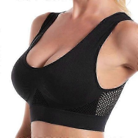 Plus Size S-6XL Dame Yoga Sports BH Åndbar Fitness Løb Aktiv Vest Polstrede Crop Tops Undertøj Gym Yoga Top BH'er