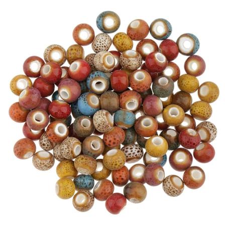 100 färger vintage 6 mm lösa keramiska pärlor Berlocker för smyckestillverkning Färg 7