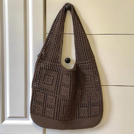 Skuldervesker Heklet Veske MØRKEBRUN