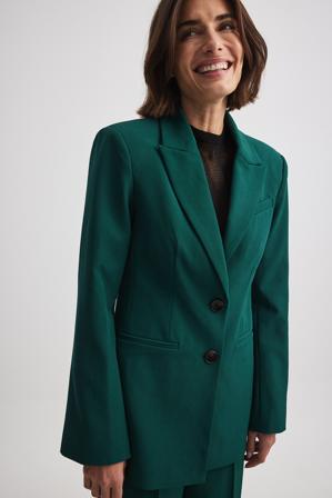 NA-KD Classic Blazer ajusté à épaules saillantes - Sets - Vert - EU 34