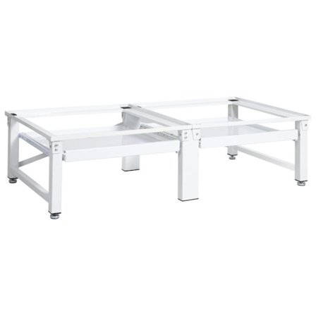 Sockel för tvättmaskin med utdragbar hylla vit