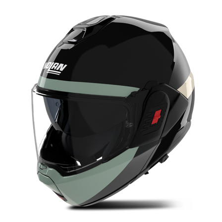 Casque Modulable Nolan N-120-1 Blocco Noir/Anthracite/Vert Gris/Ivoire Brillant M