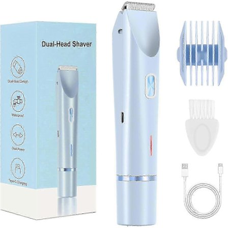 Dubbelhuvud Rakapparat Kvinnor, Elektrisk Bikinilinjetrimmer, Våt & Torr Användning Hårborttagning