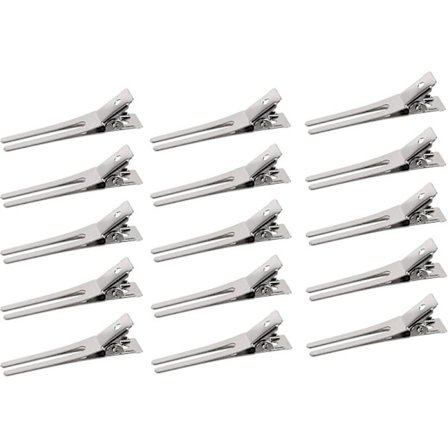 50-pak DIY krøllejern, frisør dobbeltnål krøllejern sølv metal alligator clips metal krokodille alligator hårklemmer til salon