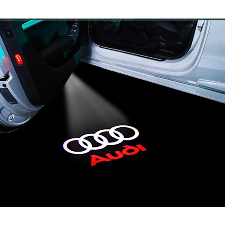 Egnet for Audi Aodi velkomstlys A4LA5A6L atmosfærisk lys A7A8LQ3Q5Q7 dør laser projeksjonslys (2 pakker)