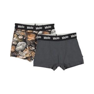 Molo 2-Pack Space Hiber Justin GOTS Boxers 134/140 cm - Underwear - 134/140 cm - Grey