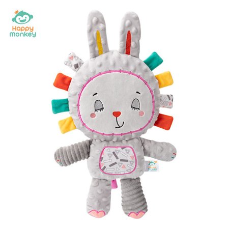 Happy Monkey baby beroligende dukke, spedbarn som sover med nyfødt boble beroligende håndkle mykt.