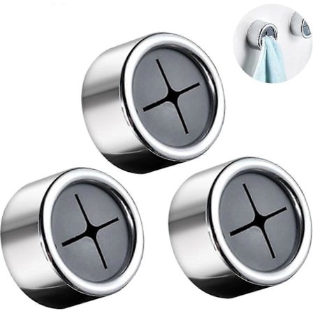 3 stk. Håndklekroker, Runde Selvklebende Kroker, Trykk inn Sugekopp Håndkleholder for Bad, for Baderom Kjøkken og Hjem (LGL)