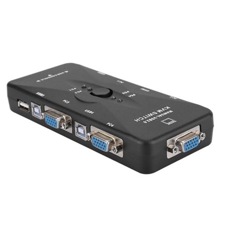 4-Port USB 2.0 KVM VGA/SVGA Monitor Hub Datorväxlare Adapter Enheter för PC Tangentbord Mus