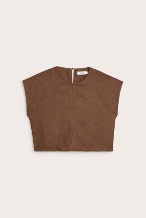 Kappahl | Croppad topp Brun XS | Brun