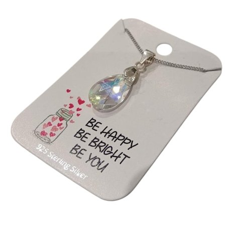 Äkta Sterling Silver Halsband prydd m Ametist AB Kristall . Alla Hjärtans Dag