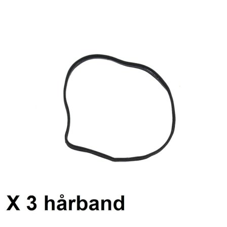 3-pack Svarta hårband i nylon med stretch