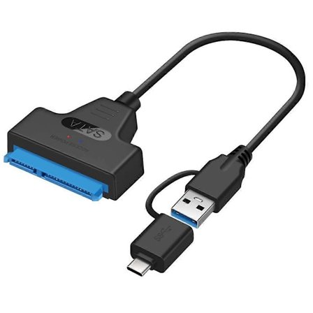 SATA til USB Adapter USB 3.0 og USB C for 2.5 Tommers SSD HDD med UASP Hastighetsdataoverføring
