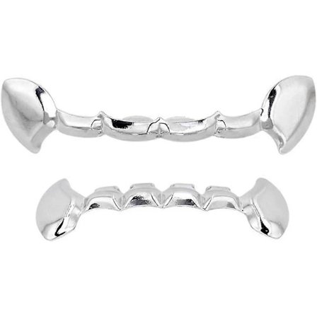 18K gullbelagte Hip Hop Tann Grillz Caps Vampyrtenner Topp og Bunn Grillz Sett for Menn og Kvinner