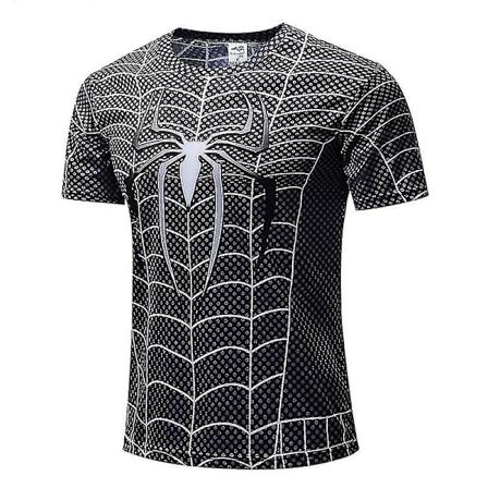 Spiderman miesten lyhythihainen t-paita kesäurheiluun ja kuntoiluun, cosplay-paita, löysä streetwear Black XL
