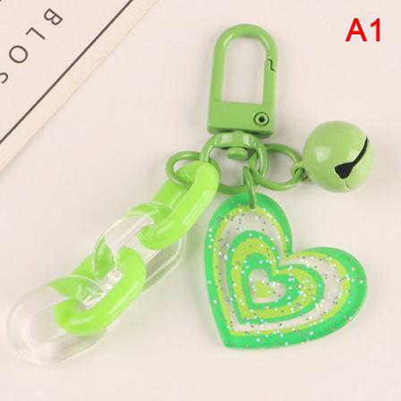 Creative Love Shaped Bell Car Nyckelring För Kvinnor Flickor E Acryli