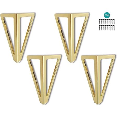 4 pakker møbelben (15 cm, guld), metalbordben, 15 cm sort