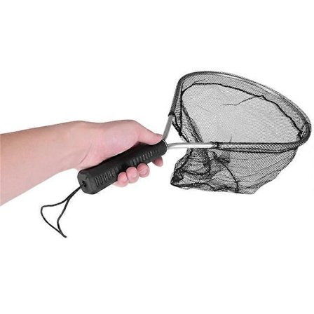 Aluminium Håv Fluefiske Fiskesparer Nylon Knuteløst Mesh Ørret Håndnett