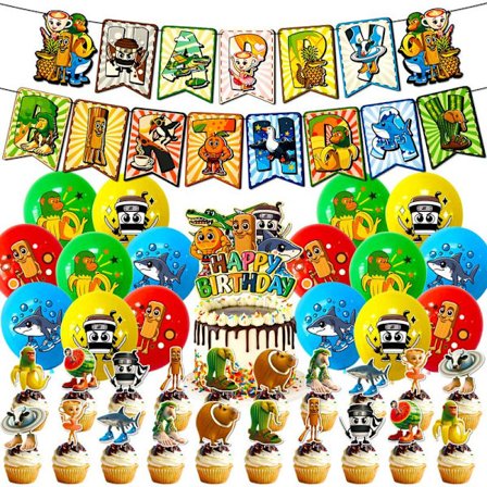 Tung Tung Sahur Shanhaijing Tema Fødselsdagsfest Flaghejsning Ballon Kage Indsæt Dekorativt Sæt