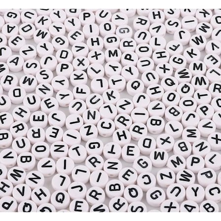 Diy bokstav runde 4*7mm farge akryl bokstav perler for barn