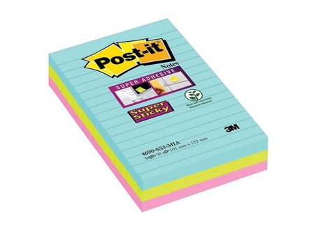 Post-it Notes SS linjerade 101x152mm 90 blad Cosmic 3/fp - Lyreco - Kontorsmaterial - Notes och Post-It - Notes - Extra sticky