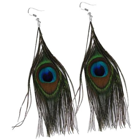 Par av kvinnors flickors fjäderörhängen