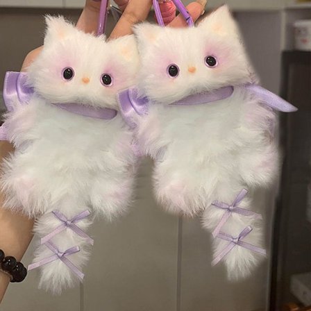 Kawaii Plysj Kattunge Håndlaget DIY Anheng Materialsett Jenter 07