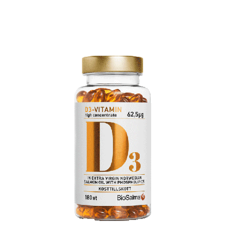 BioSalma D3-vitamin + Laxolja 180 kapslar