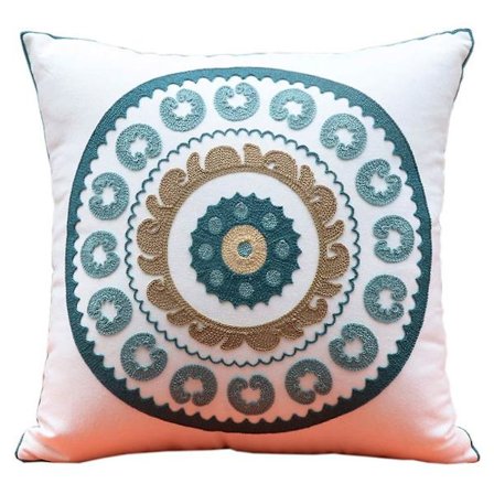 Broderte Dekorative Puter Trekk 18x18 Boho Farmhouse Kvadratisk Putetrekk For Sofa