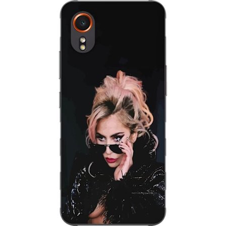 Kompatibelt Mobildeksel til Samsung Galaxy Xcover7 Lady Gaga portrett med solbriller og dramatisk sminke i mørk glamorøs stil