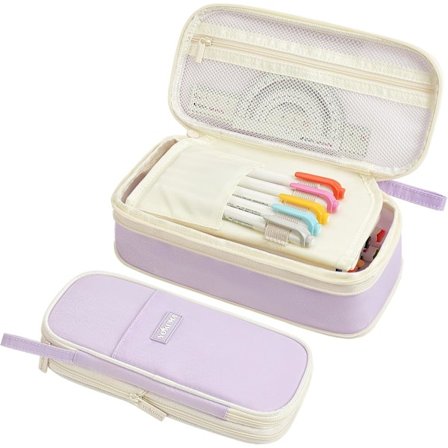 Penneveske Søt Pennal for Jenter Stor Kapasitet Penn Bag Box, Kawaii Estetisk College Skoleutstyr for Student Tenåringer Voksne P