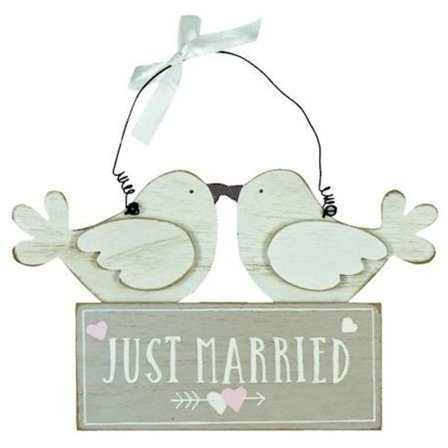 Träskylt Bröllop Just Married