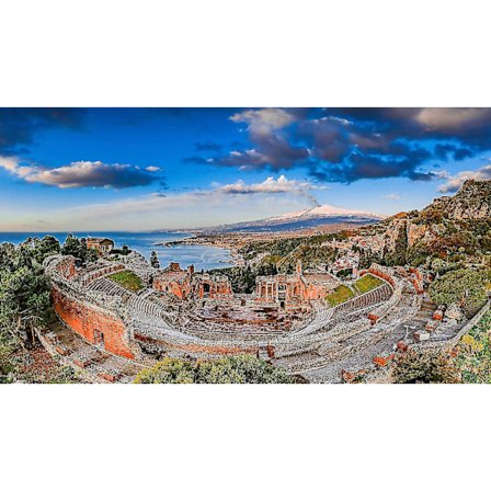 Puslespil til Voksne 1000/500/300 Brikker Antik Teater i Taormina Sicilien Italien