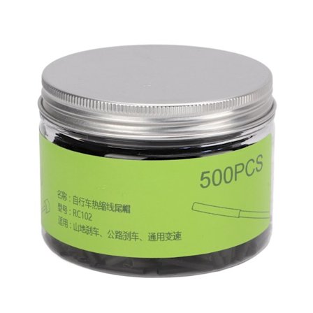 500 st Kabelsko Ändhylsor Slitstarka Portabla Inslagna ABS Bromskabelhattar för Cyklar Svart