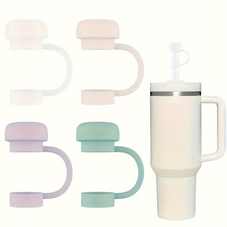 4 stk. silikone lækagesikre tætningssæt til Stanley kopper, fødevaresikker inkluderer lågprop til sugerør
