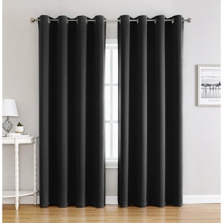 Mørklægningsgardiner med ringe, termisk isolerende enkeltpanel til soveværelse og kontor 100x250 cm