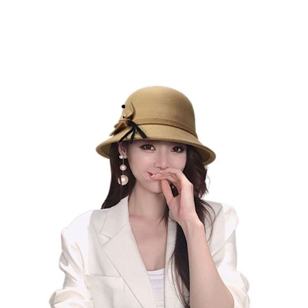 Dame Dame jente lue filt bøttehette BEIGE