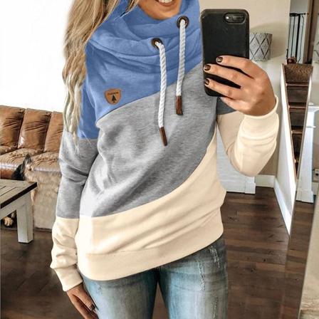 Hoodies för kvinnor Pullover Cowl Neck Casual långärmad