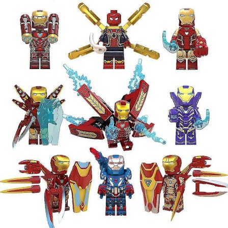 9 stk. Avengers 4 Iron Man 3 Spider-Man Thanos Thor Manboy Samlelegetøj[D]